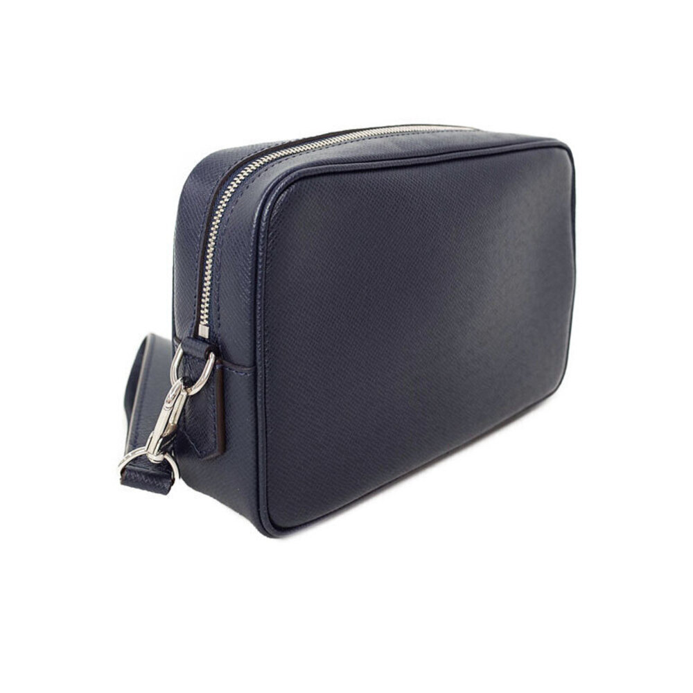 Louis Vuitton Pochette Bag Leather Shoulder Taiga Kasai Black
